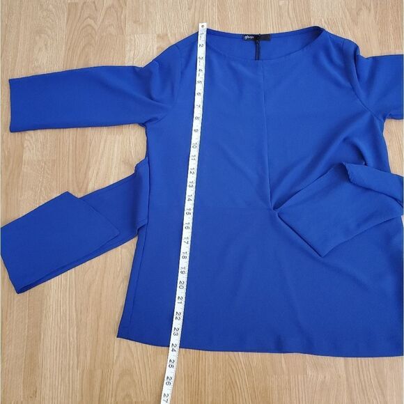 NEW! Gibson Tie Front Crepe Top size XXS Petite in Blue - Picture 8 of 11